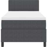 vidaXL Postelja s škatlastim vzmetnjakom z vzmetnico & LED Temno siva 80x200 cm Žametna tkanina | Shoptok.si