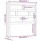  Uzglavlje za krevet crno 96 x 4 x 100 cm od masivne borovine | shoptok.hr