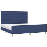  Posteljni okvir z vzglavjem moder 160x200 cm blago, (20905659) | Shoptok.si