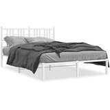  Metalni okvir za krevet s uzglavljem bijeli 120 x 190 cm | shoptok.hr