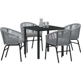 vidaXL 5-delni vrtni jedilni set sivih poli ratana | Shoptok.si