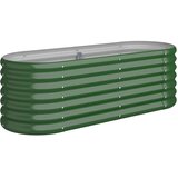 vidaXL visoka greda iz prašno premazanega jekla 114x40x36 cm zelena | Shoptok.si