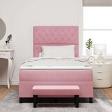  Postelja z vzmetnico z vzmetnico Roza 120 x 200 cm Žamet, (5000128286) | Shoptok.si