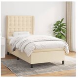  Box spring postelja z vzmetnico krem 100x200 cm blago | Shoptok.si