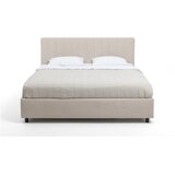 Bonami Selection Bež tapecirani bračni krevet s prostorom za pohranu s madracem/letvičastim okvirom 180x200 cm Myra Slim Line - | shoptok.hr