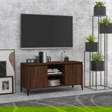 Maison Chic TV omarica - TV stojalo - Televizijska omarica s kovinskimi nogami rjavi hrast 103,5x35x50 cm, (21700701) | Shoptok.si