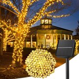Venisymlis Niz Zunanjih Sončnih Luči - 40 Ft 100 Led Svetlobni Niz Na Sončno Energijo Z 8 Načini Osvetlitve, Topla Bela, (22068295) | Shoptok.si