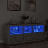  Komoda z LED lučkami betonsko siva 162x37x67 cm Cene