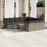 vidaXL 13-dijelni set vrtnih sofa od poliratana s jastucima sivi | shoptok.hr