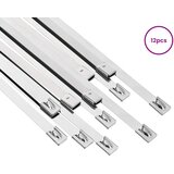  Veza za kabel 12 kom. 7,9 x 800 mm Srebrna | shoptok.hr