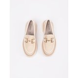 GOODIN Beige platform loafers with gold chain | Shoptok.si