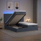  Krevet od pjene s madracem i LED-om Tamnosiva 200 x 200 cm | shoptok.hr