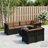  Kauč za vrt s 7 sjedala i jastučićima u rattan izgledu PP | shoptok.hr