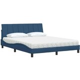  Krevet s madracem plavi 160x200 cm od tkanine - Plava 160 x 200 cm | shoptok.hr