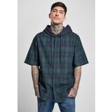 Urban Classics Navy Short Sleeve Hooded Shirt | ePonuda.com