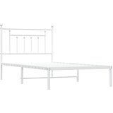  Metalni okvir za krevet s uzglavljem bijeli 100x190 cm | shoptok.hr