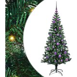 vidaXL Umjetna preddekorirana božićna jelka Zelena 150cm PVC in kovina | Shoptok.si