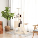 vidaXL Mačje drevo s praskalniki iz sisala krem 154 cm | Shoptok.si