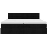  Otomanski krevet s madracem crni 200x200 cm od tkanine | Eponuda.com