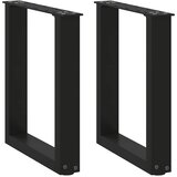  Noge za klub stolić U-oblik 2 kom Crne 38 x (42-43) cm Čelik | shoptok.hr