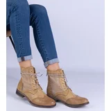 D/CEO marka niezdefiniowana Yellow openwork flat ankle boots Reeves