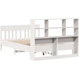 vidaXL Posteljni okvir brez vzmetnice bel 140x190 cm trdna borovina | Shoptok.si