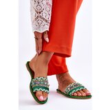 Boto Women's Embellished Slippers Green Bellisa | ePonuda.com