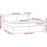  Krevet s oprugama i madracem smeđesivi 200x200 cm od tkanine | shoptok.hr