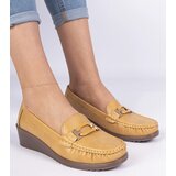 Gemre Yellow women's wedge moccasins made of eco-leather Kappi | Shoptok.si