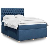  Krevet s oprugama i madracem plavi 140 x 190 cm od tkanine | shoptok.hr