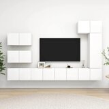  8-dijelni set TV ormarića bijeli od konstruiranog drva Bijela | Shoptok.si