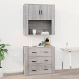 Maison Chic Stenska omarica - Zidna omarica siva sonoma 80x33x80 cm inženirski les iu763, (22063162) | Shoptok.si