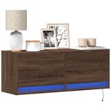 vidaXL Zidni TV ormarić LED smeđa boja hrasta 100x31x38 cm Cijene