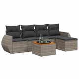  6-dijelni set vrtnih sofa od poliratana s jastucima sivi | shoptok.hr