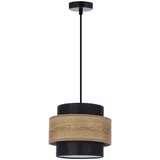 Candellux Lighting Črna/v naravni barvi viseča svetilka s tekstilnim senčnikom ø 20 cm Twin –