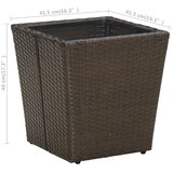  Stolić za čaj smeđi 41,5x41,5x44 cm poliratan i kaljeno staklo | shoptok.hr