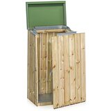  Zunanji zbiralnik odpadkov z leseno oblogo, 125 l, ŠxVxG 600 x 1030 x 380 mm, s pokrovom z loputo | Shoptok.si