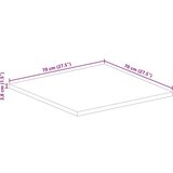 Stolna Mizna plošča 70x70x3,8 cm kvadratna trden mangov les | Shoptok.si