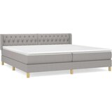  Box spring postelja z vzmetnico svetlo siva 200x200 cm blago, (20724675) | Shoptok.si