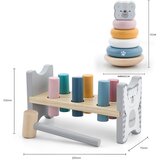 Viga polarb set drvena piramida + bušilica s čekićem polarni medvjed montessori | shoptok.hr