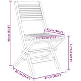  Sklopive vrtne stolice 2 kom 47x62x90 cm od masivne tikovine | shoptok.hr