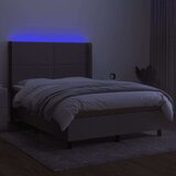  Box spring postelja z vzmetnico LED taupe 140x200 cm blago, (20790740) | Shoptok.si