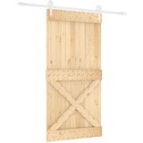 Drsna vrata s kompletom vodil 100x210 cm trdna borovina, (20804606) | Shoptok.si