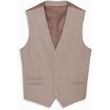 Ombre Men's suit vest with classic detailing and lining - beige | ePonuda.com