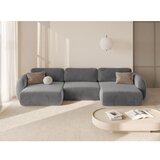 Cosmopolitan Design Tamno siva baršunasti sklopiva/s prostorom za odlaganje kutna garnitura (u obliku slova "U") Tonale – | shoptok.hr