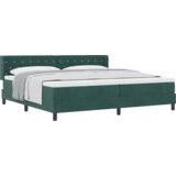 Postelja s Box Springom in Vzmetnico Temno Zeleno 200x200 cm Žamet, (22050104) | Shoptok.si