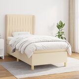  The Living Store Box spring postelja z vzmetnico krem 100x200 cm blago - Box Spring Postelja, (21441484) Cene