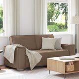 vidaXL Dvosedežna kavč Cappuccino 140 cm iz umetnega usnja | Shoptok.si