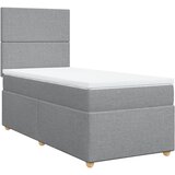  Okvir kreveta s oprugama i madrac svjetlosivi 90x200cm tkanina | shoptok.hr