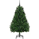 vidaXL Umjetno božićno drvce S LED lampica Zelena 150 cm PVC i metal | shoptok.hr